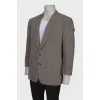 Checked wool jacket for men