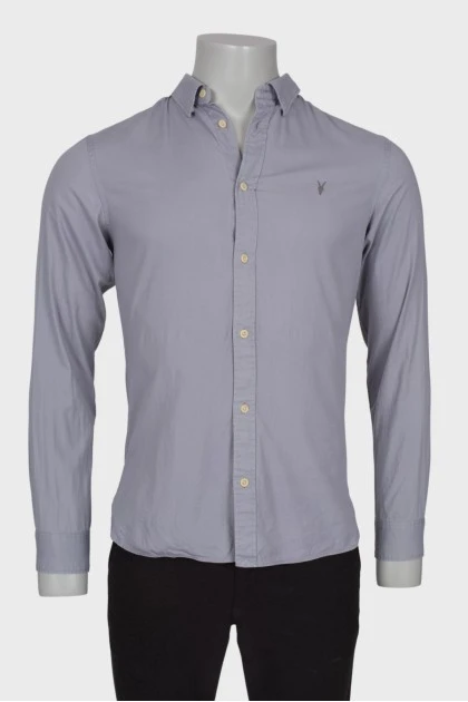 Men's gray shirt with embroidery on the chest
