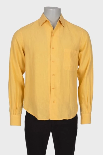 Men's linen shirt with pocket
