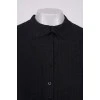Black blouse with pleats on the chest