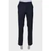 Men's classic blue trousers, with a tag
