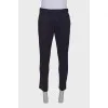 Men's classic navy blue trousers, with a tag