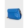 Blue bag with chain strap
