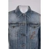Denim jacket with anchor embroidery