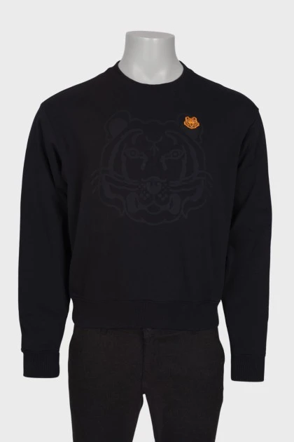 Men's sweatshirt with print and patch