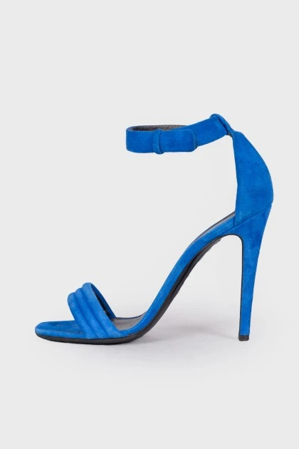 Suede blue sandals