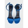 Suede blue sandals
