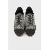 Tweed black and white sneakers