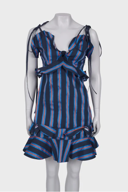 Navy blue striped dress