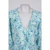 Blouse in floral print with ruffles