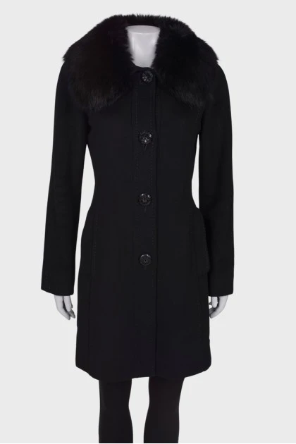 Black coat with fur