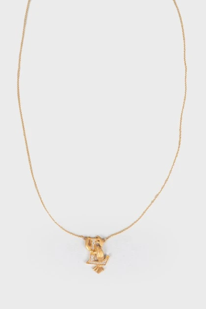 Gold pendant with lobster