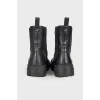Black leather chelsea boots