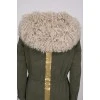 Green parka with fur