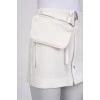 White skirt with purse