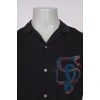 Men's black shirt with embroidery