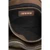 Dark olive leather combo bag
