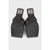 Stiletto leather slippers