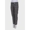 Black and white patterned trousers