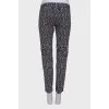 Black and white patterned trousers
