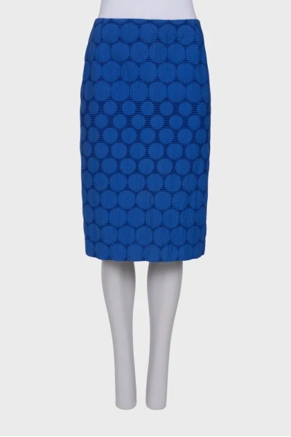 Blue skirt with a pattern