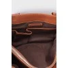 Denim bag with leather trim