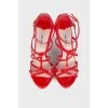 Patent sandals and red