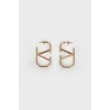 Gold tone logo earrings