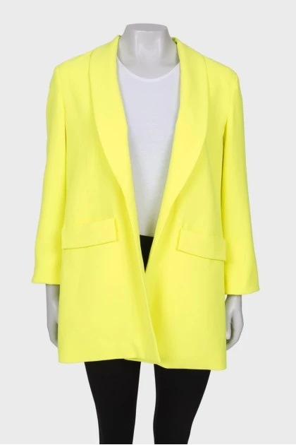 Long jacket in bright yellow