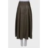 Olive eco leather skirt