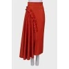 Orange ruffled skirt