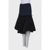 Asymmetric combo skirt