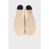 Open toe leather ballerina shoes