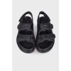 Velcro leather sandals