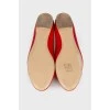 Red leather ballerina shoes