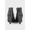 Embossed leather ankle boots