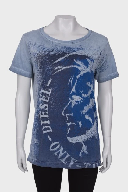 Blue print T-shirt