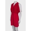 Red button-down dress with tag