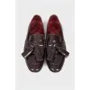 Dark brown patent leather loafers 