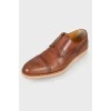 Brown leather brogues for men