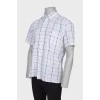 Men's white plaid shirt
