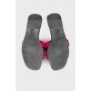 Pink leather slippers