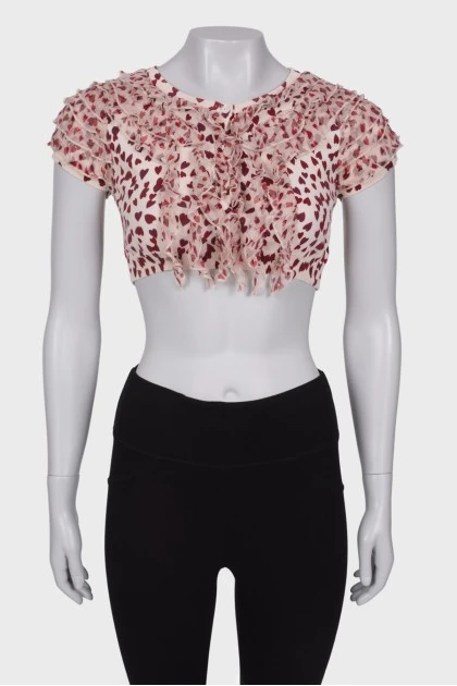 Top with ruffles and print