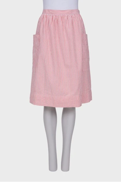 Skirt with pink and white stripes