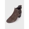 Graphite suede ankle boots