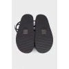 Black low-heeled sandals