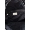 Leather backpack with silver hardware