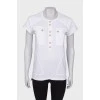 White T-shirt with golden buttons