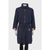 Navy blue cloak with gold hardware