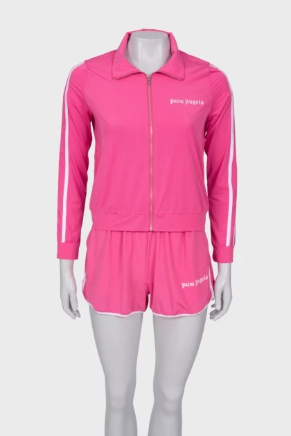 Pink tracksuit with stripes
